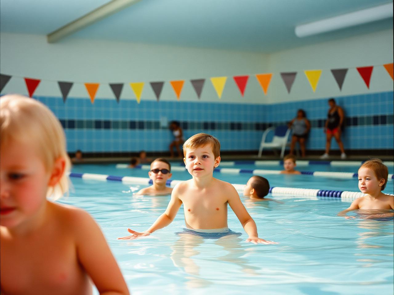 Children in a community pool - the kind of session that proves the trust's social return.